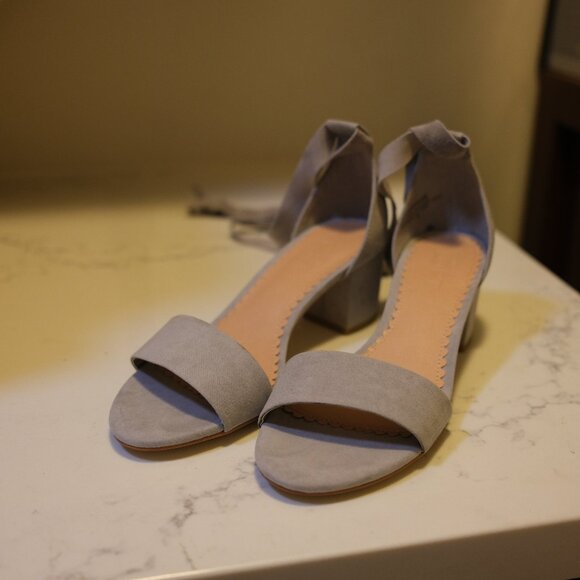 LOFT - Baby Blue Suede Lace-Up Block Heels (Size: 7) - Picture 2 of 3